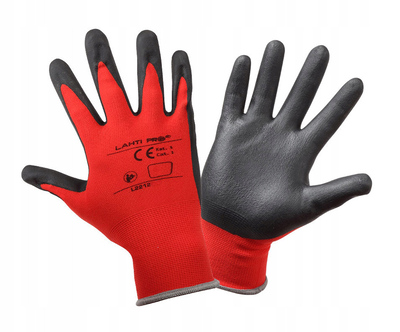 LAHTI PRO γάντια εργασίας L2212, αντοχή σε υγρά, 9/L, κόκκινο-μαύρο