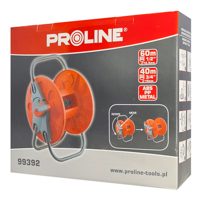 PROLINE καρούλι για λάστιχο ποτίσματος 99392, έως 60m, 1/2" & 3/4"