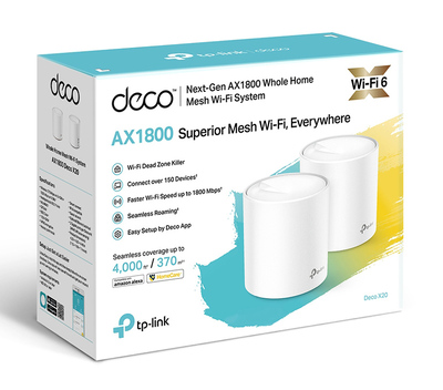 TP-LINK Mesh WiFi 6 access point Deco X20, AX1800 Dual Band, 2τμχ, V.2.0 TP-LINK Mesh WiFi 6 access point Deco X20, AX1800 Dual Band, 2τμχ, V.2.0