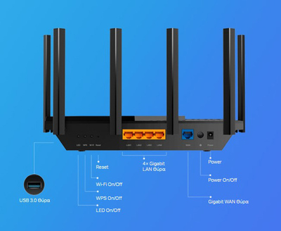 TP-LINK Router Archer AX73, WiFi 6, 5400Mbps AX5400, Dual Band, Ver. 1.0