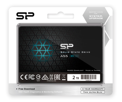 SILICON POWER SSD A55 2TB, 2.5", SATA III, 560-530MB/s, 7mm, TLC