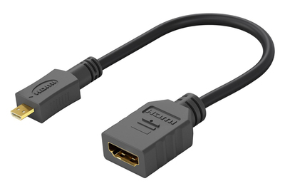 GOOBAY καλώδιο HDMI micro σε HDMI 58683, 4K/60Hz, 0.15m, μαύρο