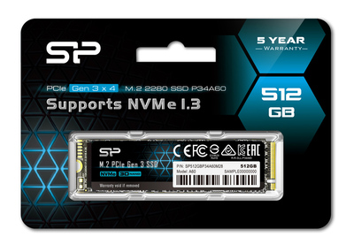 SILICON POWER SSD PCIe Gen3x4 P34A60 M.2 2280, 512GB, 2.200-1.600MB/s