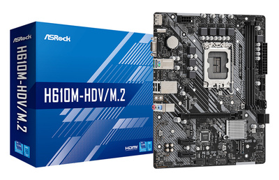 ASROCK μητρική H610M-HDV-M.2, 2x DDR4, s1700, USB 3.2 Gen1, mATX