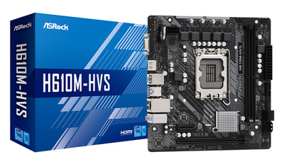 ASROCK μητρική H610M-HVS, 2x DDR4, s1700, USB 3.2 Gen1, mATX