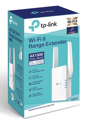 TP-LINK WiFi 6 range extender RE505X, AX1500 dual-band, Ver: 1.0