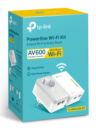 TP-LINK Powerline Wi-Fi Kit TL-WPA4226-KIT, AV600 600Mbps, Ver: 4.0