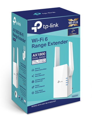 TP-LINK range extender RE605X, AX1800 dual band, WiFi 6, mesh, Ver 2.0