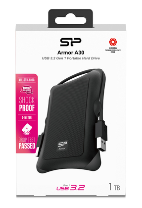 SILICON POWER εξωτερικός HDD Armor A30, 1TB, USB 3.2, μαύρος