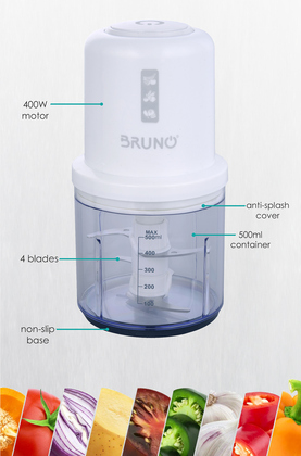 BRUNO πολυκόπτης BRN-0066, 500ml, 400W, 4 λεπίδες, λευκό