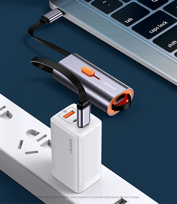 USAMS αντάπτορας USB-C σε USB-C/USB/Lightning SJ560, 60W PD, 0.3m, γκρι