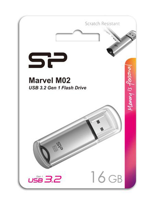 SILICON POWER USB Flash Drive Marvel M02, 16GB, USB 3.2, γκρι