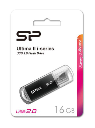 SILICON POWER USB Flash Drive Ultima II-I, 16GB, USB 2.0, μαύρο