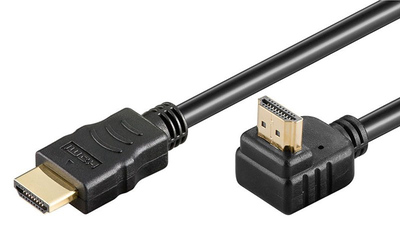 POWERTECH καλώδιο HDMI CAB-H015, γωνιακό, 90° up, 1.5m, μαύρο