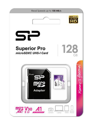 SILICON POWER κάρτα μνήμης Superior Pro microSDXC UHS-I, 128GB, Class 30