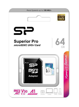 SILICON POWER κάρτα μνήμης Superior Pro microSDXC UHS-I, 64GB, Class 30