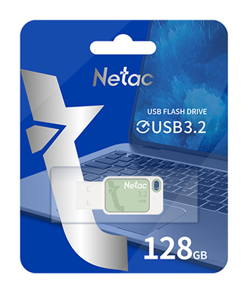 NETAC USB Flash Drive UA31, 128GB, USB 3.2, πράσινο