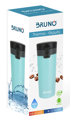 BRUNO θερμός BRN-0071, με κλείδωμα, anti-slip, 400ml,γαλάζιο