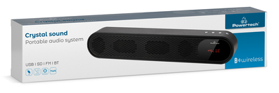 POWERTECH soundbar PT-986, 10W RMS, TWS, FM, 1200mAh, μαύρο