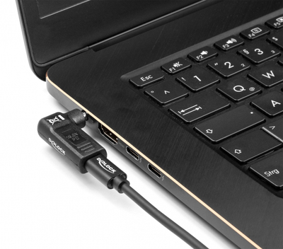 DELOCK αντάπτορας τροφοδοσίας 60008, USB-C σε Dell 7.4x5mm, 90°, μαύρος