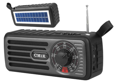 CMIK φορητό ραδιόφωνο & ηχείο MK-101, ηλιακό, BT/USB/TF/AUX, μαύρο