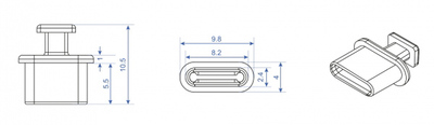 DELOCK κάλυμμα προστασίας για θύρα USB-C 64013 με λαβή, μαύρο, 10τμχ