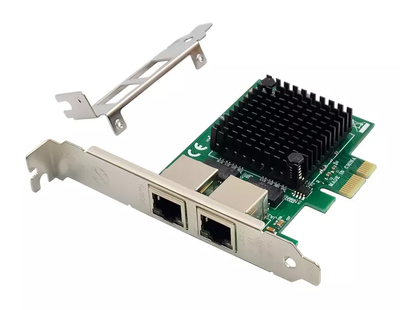 POWERTECH κάρτα επέκτασης PCIe σε 2x RJ45 Gigabit ST7279, JL82571GB