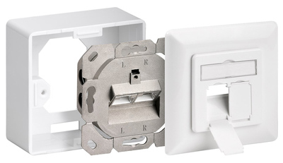 GOOBAY επιτοίχια πρίζα CAT 6 68244, 2x RJ45, 80x80mm, λευκή