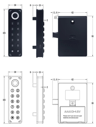 KERONG ηλεκτροπύρος KR-S1030, συνδυασμού & fingerprint, μαύρος