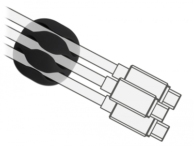 DELOCK οργανωτής καλωδίων 18346, 3 θέσεις, Φ5mm, μαύρο-άσπρο, 6τμχ