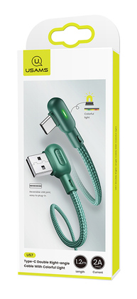 USAMS καλώδιο USB-C σε USB US-SJ457, 10W, γωνιακό, 1.2m, πράσινο