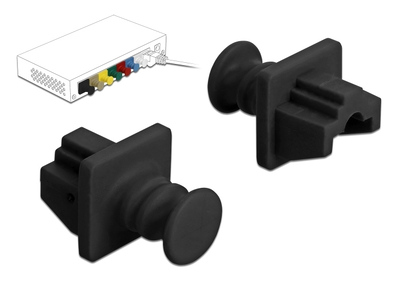 DELOCK κάλυμμα προστασίας για θύρα RJ45 86176, μαύρο, 10τμχ