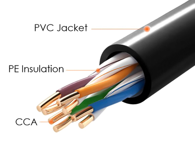 POWERTECH καλώδιο δικτύου CAB-N289, Cat 5e U/UTP, CCA 26AWG, 100m, μαύρο