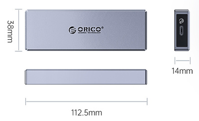 ORICO θήκη για Μ.2 SATA SSD CM2C3-GY-BP, 6Gbps, έως 4TB, γκρι