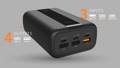 SILICON POWER power bank QX55, 30000mAh, 3x USB & USB-C, 22.5W, LCD