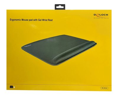 DELOCK mousepad για laptop με στήριγμα καρπού 12601, 320x420mm, μαύρο