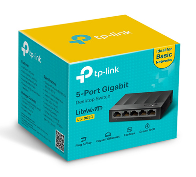 TP-LINK desktop switch LiteWave LS1005G, 5-port 10/100/1000Mbps, Ver 3.0 TP-LINK desktop switch LiteWave LS1005G, 5-port 10/100/1000Mbps, Ver 3.0