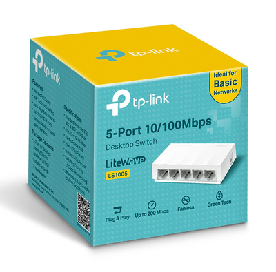 TP-LINK desktop switch LiteWave LS1005, 5-port 10/100Mbps, Ver 1.0 TP-LINK desktop switch LiteWave LS1005, 5-port 10/100Mbps, Ver 1.0