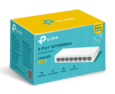 TP-LINK desktop switch LiteWave LS1008, 8-port 10/100Mbps, Ver 1.0