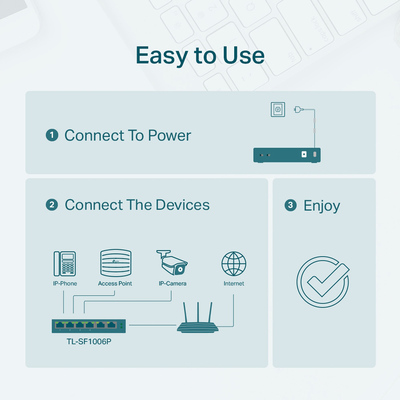 TP-LINK desktop switch TL-SF1006P, 6-Port 10/100Mbps, 4x PoE+, Ver. 1.0 TP-LINK desktop switch TL-SF1006P, 6-Port 10/100Mbps, 4x PoE+, Ver. 1.0