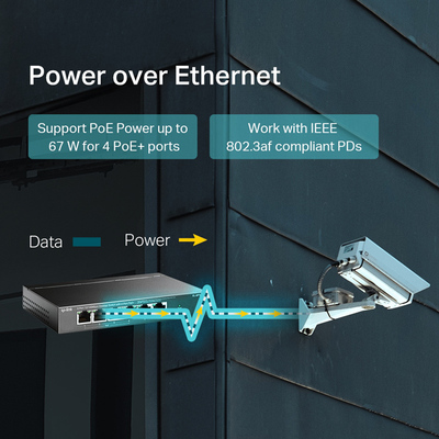 TP-LINK desktop switch TL-SF1006P, 6-Port 10/100Mbps, 4x PoE+, Ver. 1.0