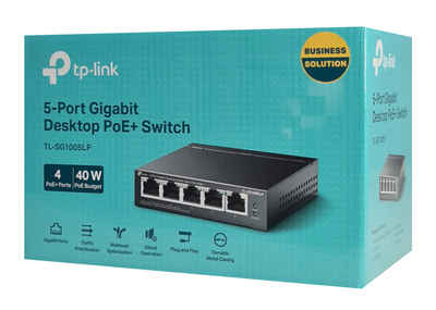 TP-LINK desktop switch TL-SG1005LP, 5-Port Gigabit, 4x PoE+, Ver. 2.0