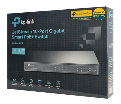 TP-LINK JetStream switch TL-SG2210P, 10-Port Gigabit, 8x PoE+, Ver. 5.0