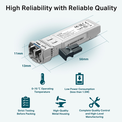 TP-LINK 10GBase-LR SFP+ LC Transceiver TL-SM5110-LR, έως 10km, Ver. 1.0 TP-LINK 10GBase-LR SFP+ LC Transceiver TL-SM5110-LR, έως 10km, Ver. 1.0