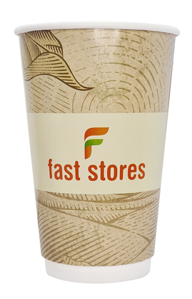 FAST STORES χάρτινα ποτήρια καφέ, 16oz, χωρίς καπάκι, 20τμχ