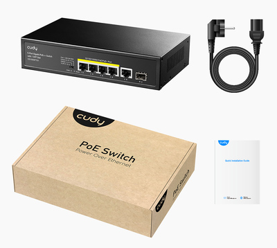 CUDY PoE+ switch GS1005PTS1, 5-port PoE+, 1x SFP, 120W, V1.0