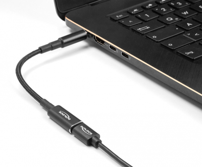 DELOCK καλώδιο τροφοδοσίας 60037, USB-C σε Dell 7.4x5.0mm, 15cm, μαύρο