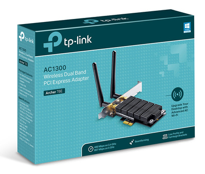 TP-LINK Wireless PCIe Adapter Archer T6E, AC1300, dual band, Ver. 2.0 TP-LINK Wireless PCIe Adapter Archer T6E, AC1300, dual band, Ver. 2.0