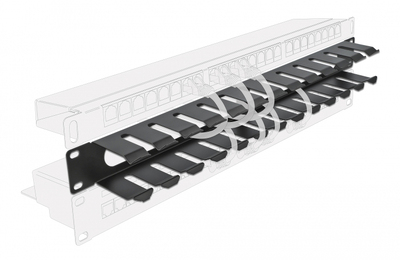 DELOCK cable management 66550 για rack 19"/1U, μαύρο