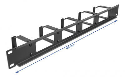 DELOCK cable management 66659 για rack 19"/1U, 5x γάντζοι, μαύρο